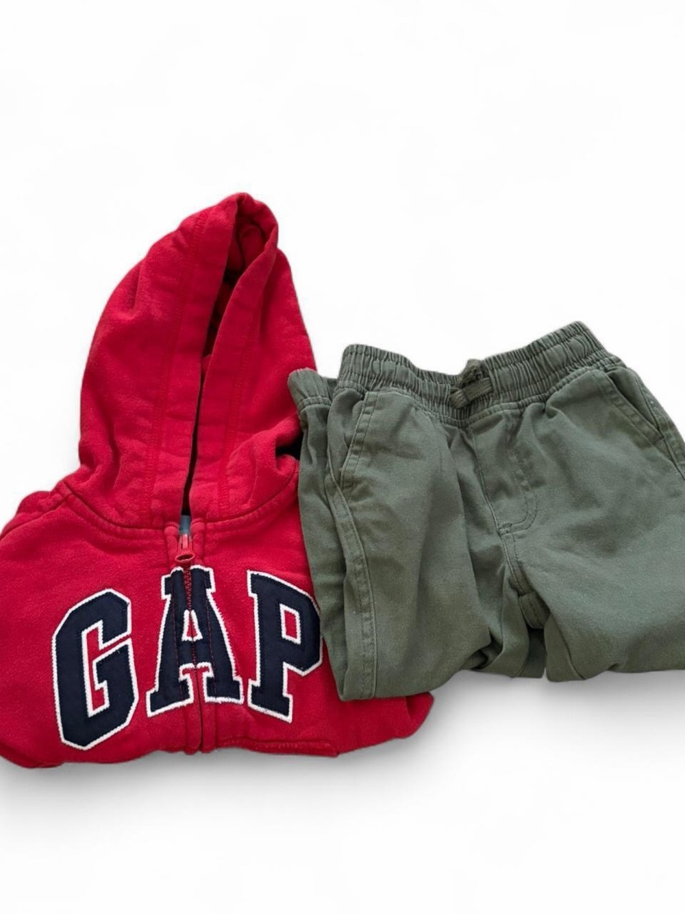 GAP Red Hoodie with Olive Green Joggers